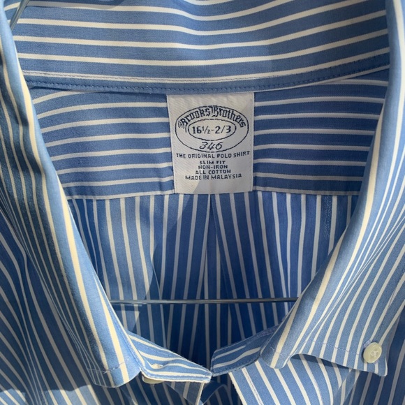 Brooks Brothers Blue & White Regent Button Down Shirt Size L - Picture 4 of 5